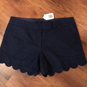 J. Crew blue woman’s scalloped shorts NWT pockets